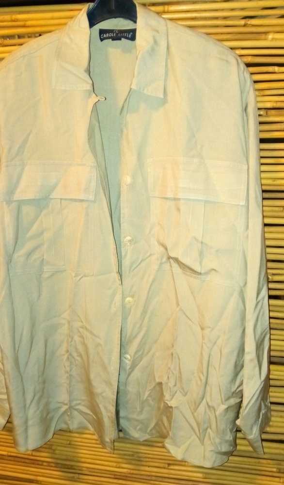 Carol Little 4 Vintage Creme Pocketed Blouse